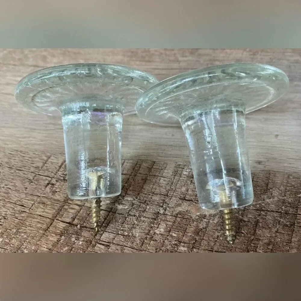 Clear Glass Curtain Ties Set Of 2 Vintage Retro Round Decor 3